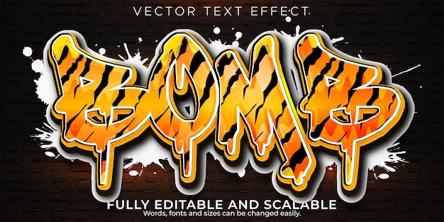 Effetto testo graffiti, spray modificabile e stile testo stradale