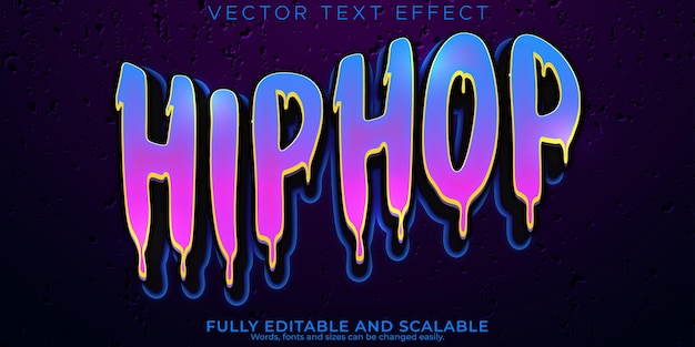 Vector graffiti text effect editable spray and street text style