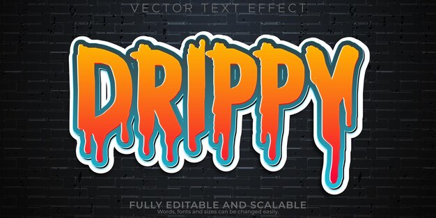 Vector graffiti text effect editable spray and street text style