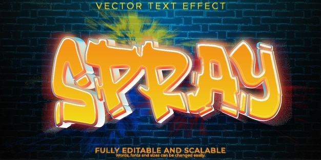 Graffiti text effect editable spray and urban font style