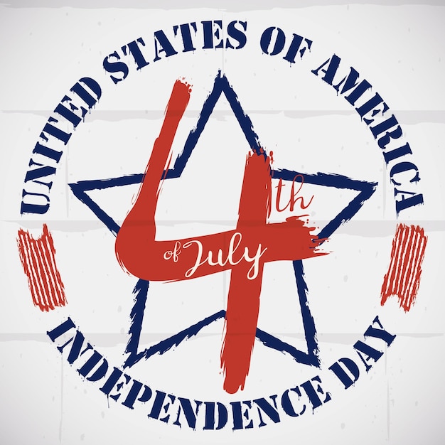 アメリカ独立記念日のお祝いの落書き