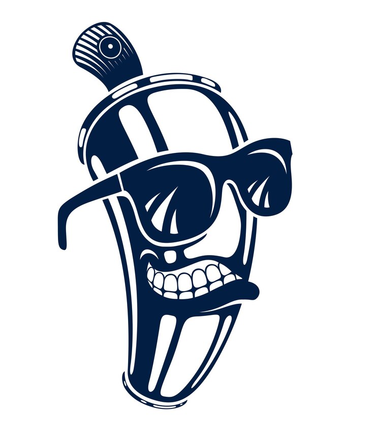 Vector graffiti verfspray kan cartoon personage vector illustratie stedelijke tienercultuur thema