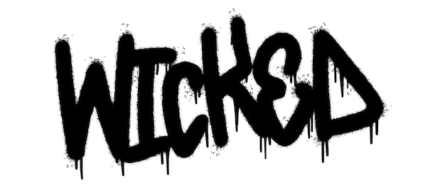 Граффити Wicked word распыляется изолированно на белом фоне Распыляется удивительный шрифт граффити векторная иллюстрация