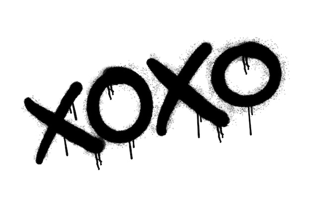 Graffiti xoxo segno spruzzato in nero su bianco eps vettoriali 10