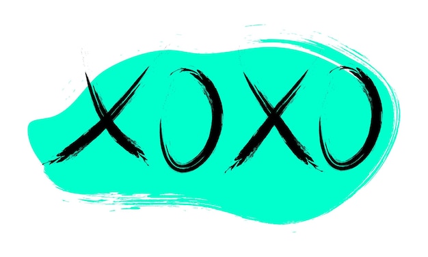 Graffiti XoXo word on green background Hand drawn