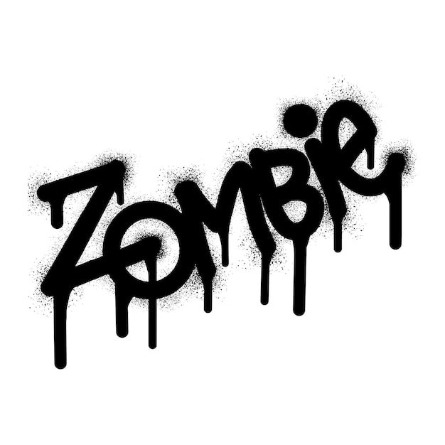 Graffiti zombie text with black spray paint