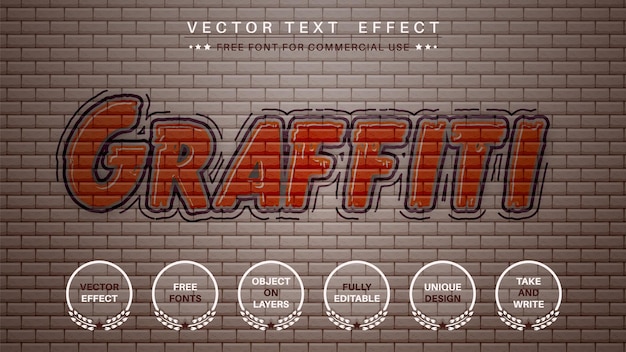 Vector graffity edit text effect font style