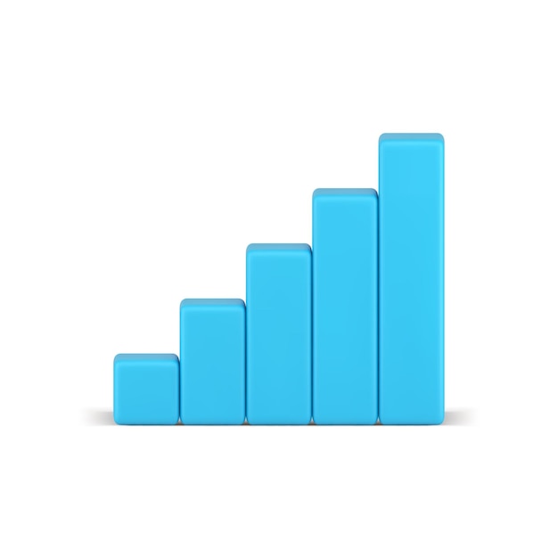 Grafiek blauwe balk diagram zakelijke winst verhogen analyseren van infographic rapport 3D-pictogram vector