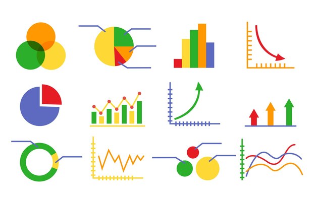 Grafiek grafiek zakelijke infographics diagram pictogramserie