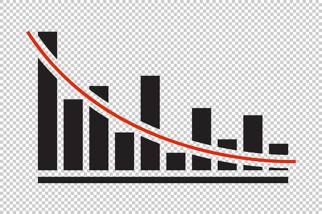 Grafiek vector pictogram zakelijk symbool financiën tarief diagram teken infochart marktrapport