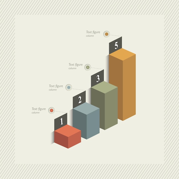 Grafiek voor infographic. kubus kolomdiagram.