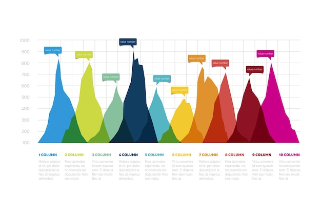 Vector grafiekdiagram ontwerp vlakdiagram voor infographic