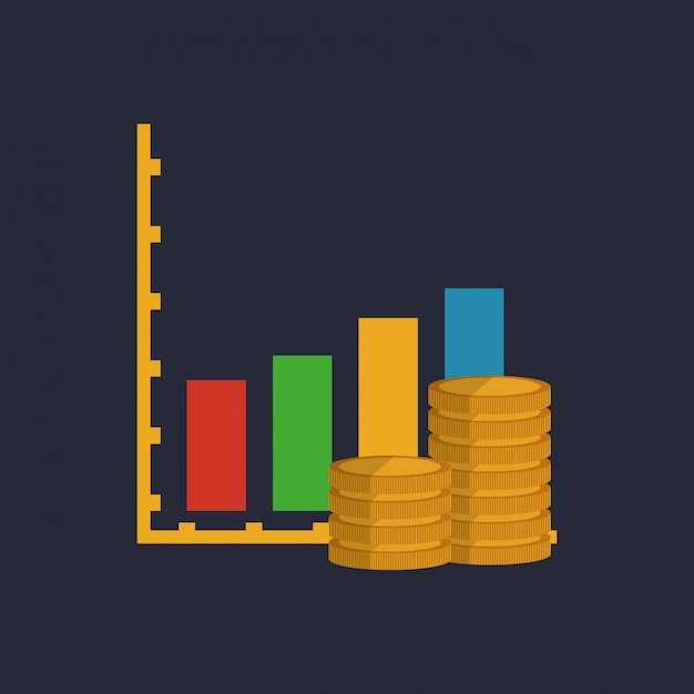grafiekgrafiek met bedrijfs verwant pictogrammenbeeld