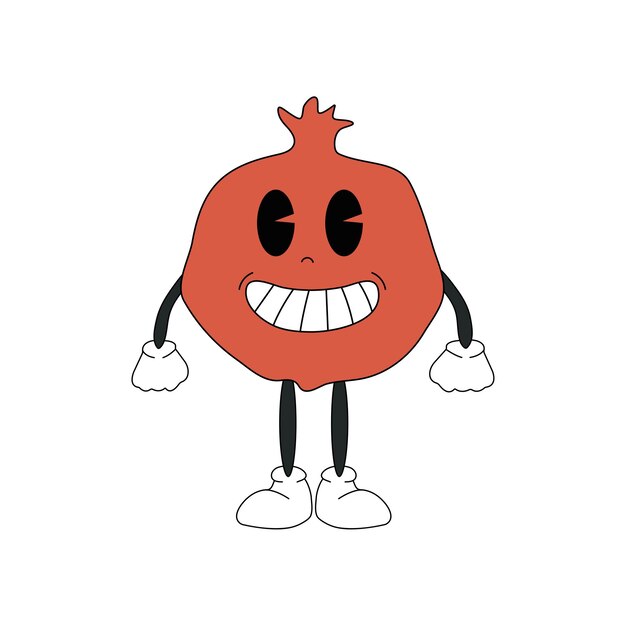 Grafika i illustracii Leuke granaatappel Fruit Groovy stijl