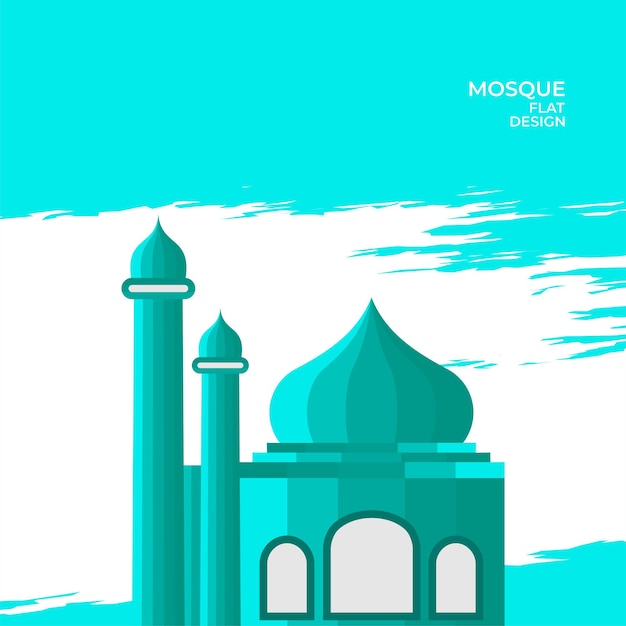 Vector grafisch ontwerp plat ontwerp moskee elegant islamitisch modern