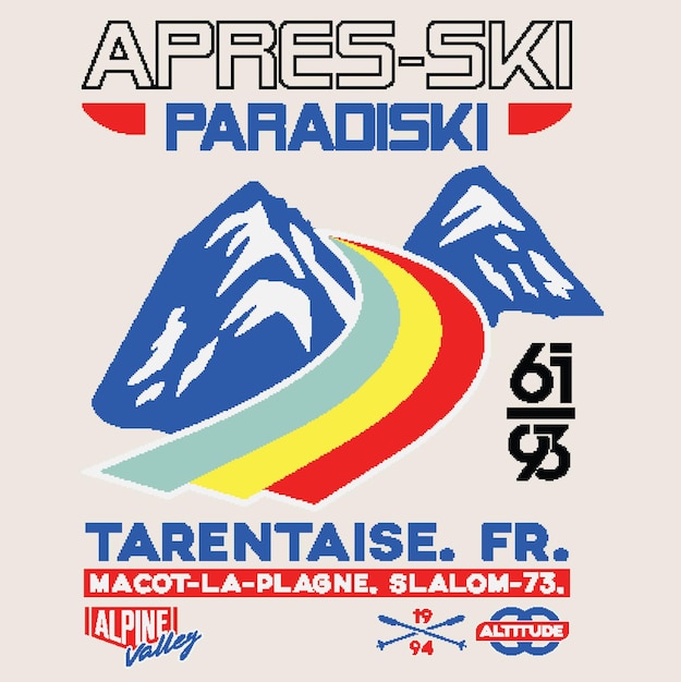 GRAFISCH ONTWERP SKI PARADIJS VECTOR