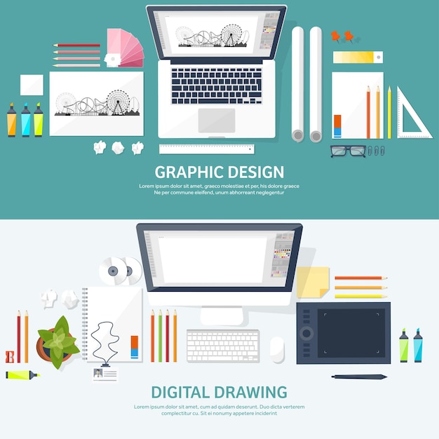 Grafisch webontwerp tekening en schilderen ontwikkeling illustratie schetsen en freelance gebruiker