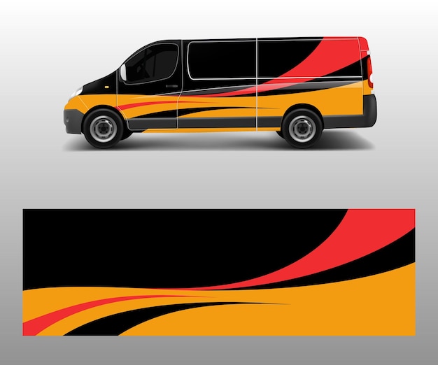 Grafische abstracte golfontwerpen voor wrap voertuig race auto branding auto pick-up truck en vracht van auto wrap ontwerp vector