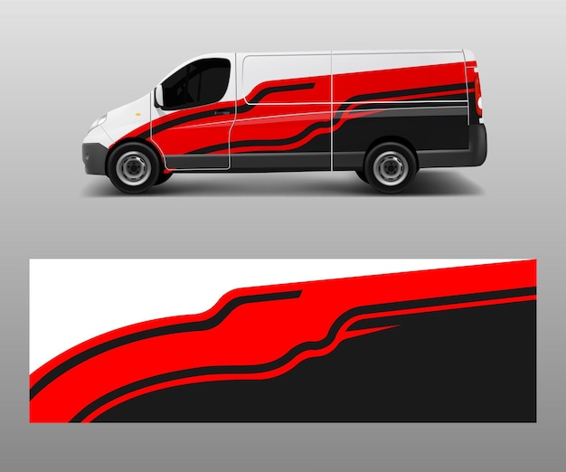 Grafische abstracte golfontwerpen voor wrap voertuig race auto branding auto pick-up truck en vracht van auto wrap ontwerp vector