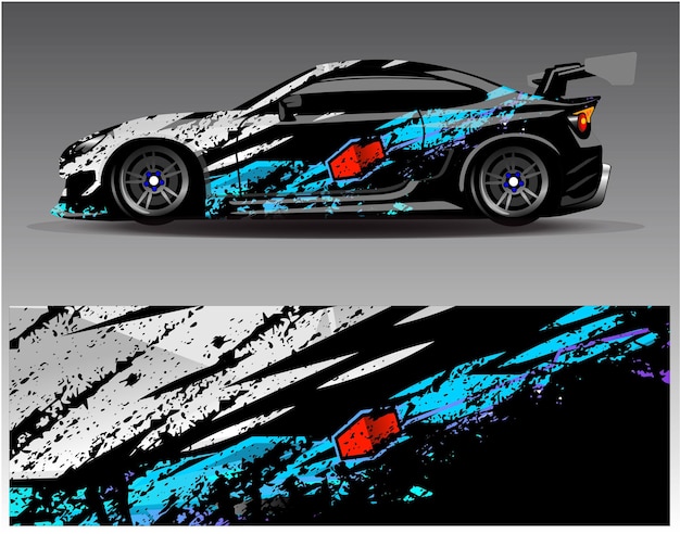 Grafische abstracte streep race achtergrond kit ontwerpen voor wrap voertuig race auto rally avontuur