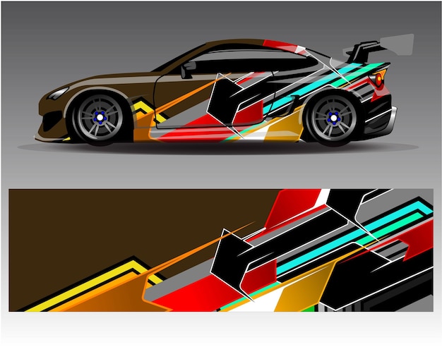 Grafische abstracte streep race achtergrond kit ontwerpen voor wrap voertuig race auto rally avontuur