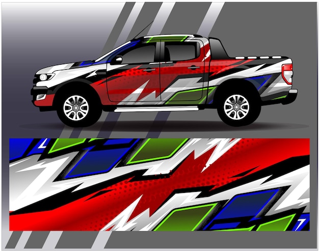 Grafische abstracte streep race achtergrond kit ontwerpen voor wrap voertuig race auto rally avontuur