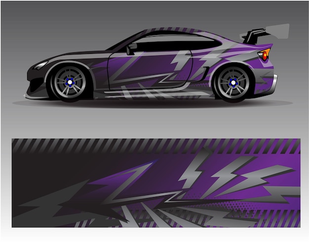 Grafische abstracte streep race achtergrond kit ontwerpen voor wrap voertuig race auto rally avontuur