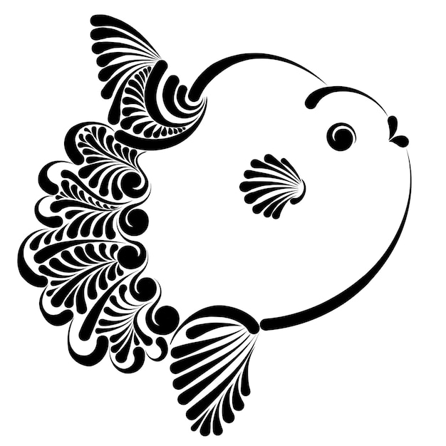 Grafische decoratieve vectorillustratie van oceaan sunfish