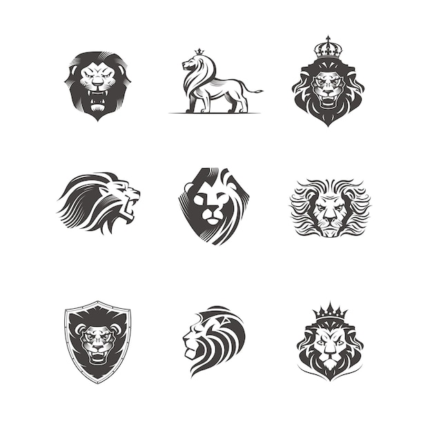 Grafische illustraties van leeuwen