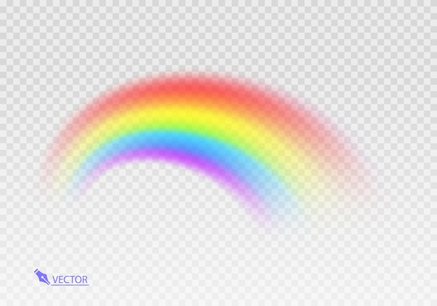 Grafische regenboog met doorzichtige achtergrond vormboog realistisch geïsoleerd op witte doorzichtige rug