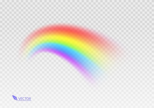 Grafische regenboog met doorzichtige achtergrond vormboog realistisch geïsoleerd op witte doorzichtige rug