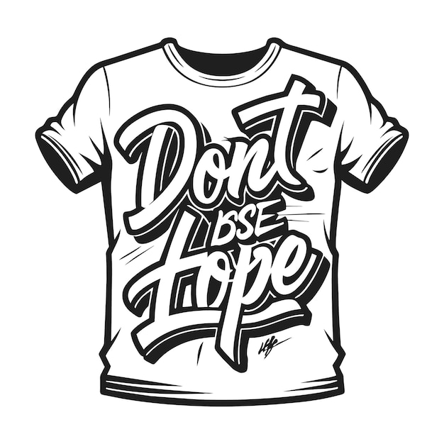 Grafische typografie T-shirt met de hand getekend