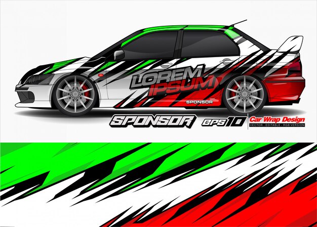 Grafische voertuigkit. Moderne abstracte achtergrond voor auto wrap branding en auto sticker decals livery