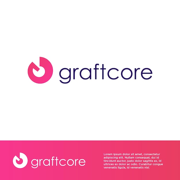 graftcore nft 로고 디자인 디지털 자산 로고 벡터 fintech blockchain 개념