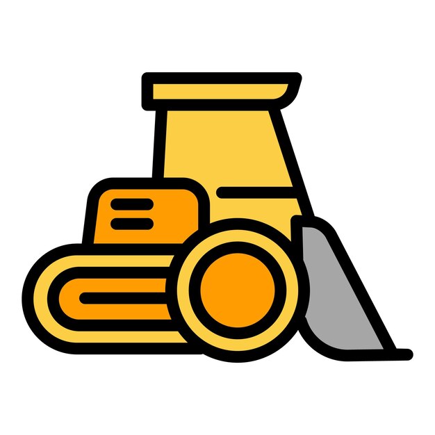 Grain excavator icon outline vector Tractor machinery Combine harvest