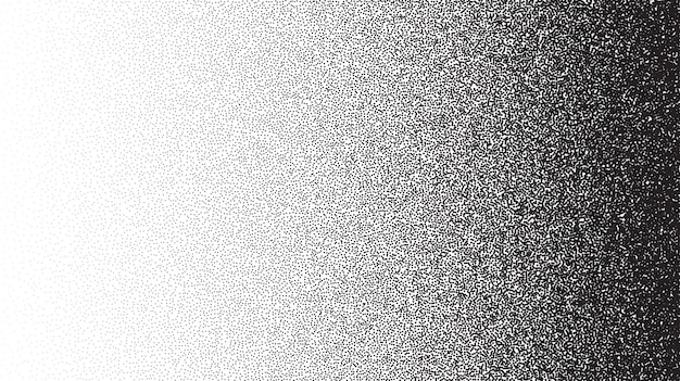 Grain stippled gradient. Faded stochastic dotwork texture. Random grunge noise background Black dots