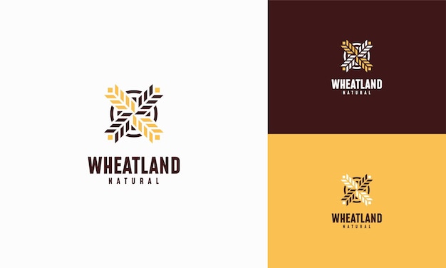 Концепция логотипа поля пшеницы сельское хозяйство пшеница логотип шаблон вектор значок