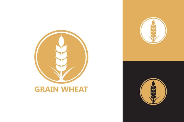 Vettore di progettazione del modello di logo del grano del grano, emblema, concetto di progetto, simbolo creativo, icona