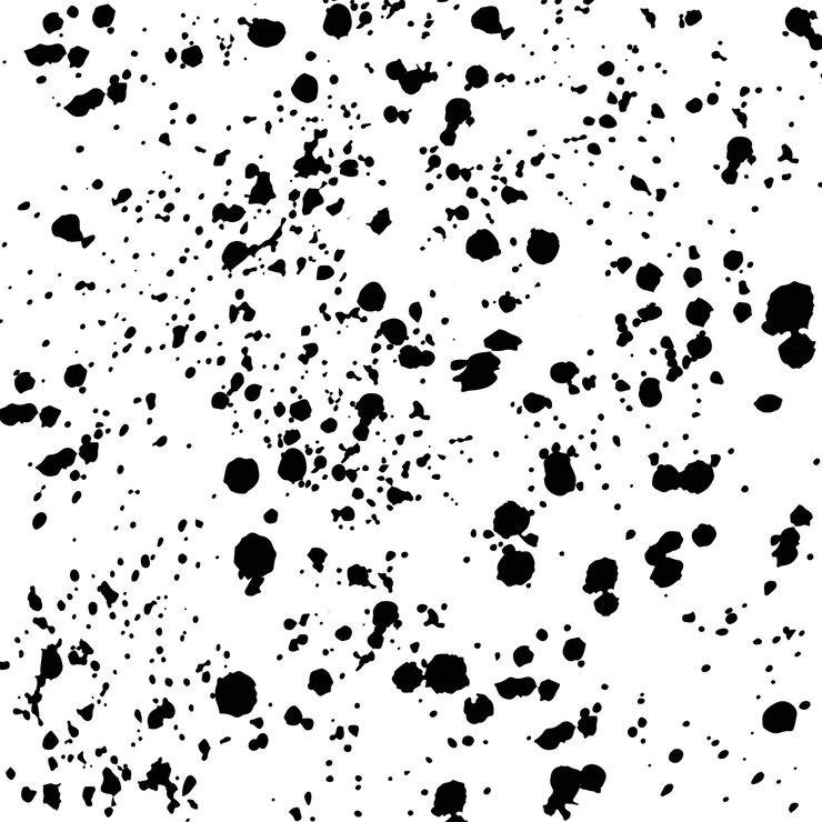 Vector grainy grunge texture ink splash element set