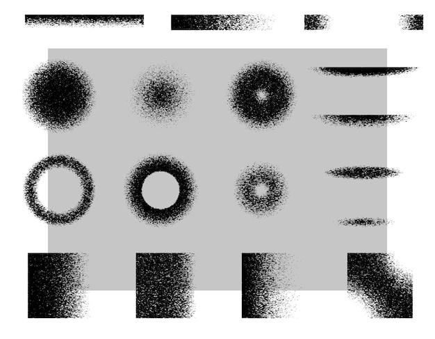 ベクトル 粒状のノイズテクスチャー 背景のグランジグラディエント 異なる幾何学的な形状のベクターノイズ