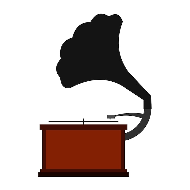 Gramophone flat icon isolated on white background