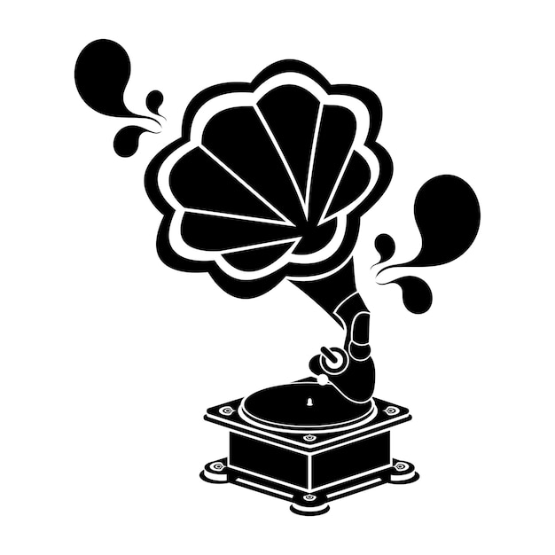 Gramophone glyph vector illustration