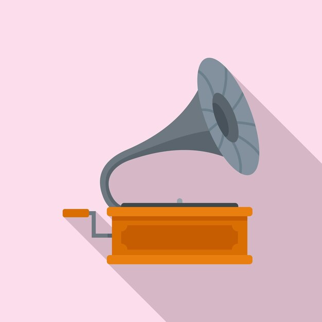 Vettore icona grammofono illustrazione piatta dell'icona vettoriale grammofono per il web design
