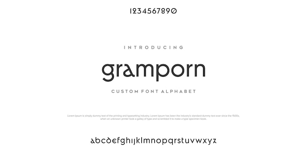 Grampon modern minimal abstract alphabet fonts typography technology electronic movie digital