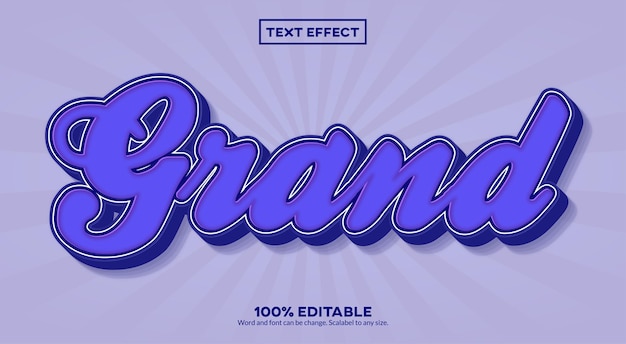 Vector grand 3d text effect