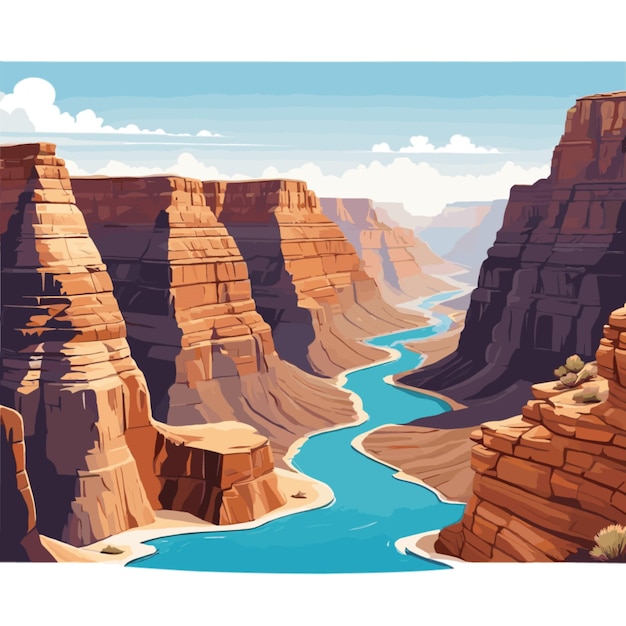 Grand canyon vector on a white background