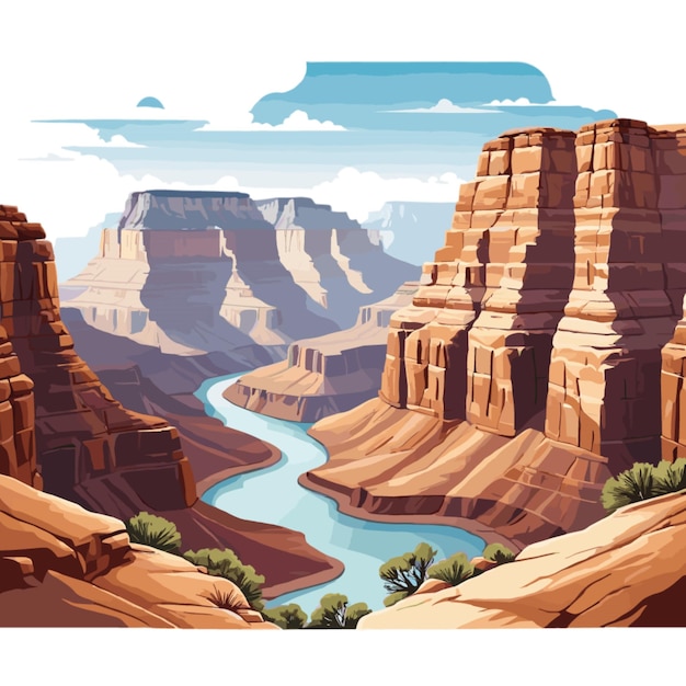 grand canyon vector on a white background