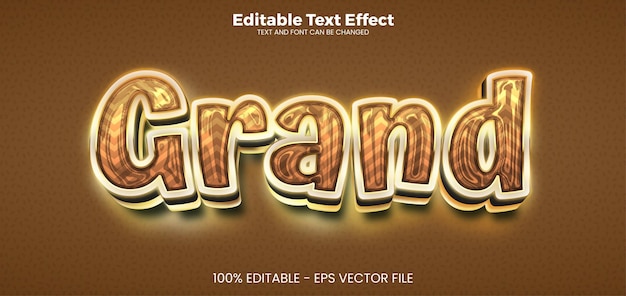 Grand Editable text effect 3d text effect template