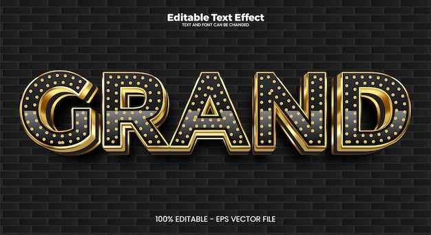 Vector grand editable text effect in modern trend style