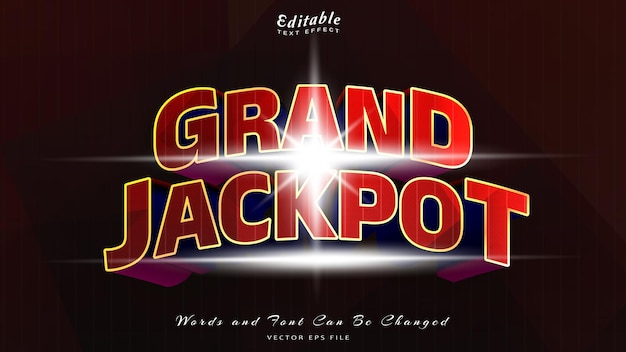 Vector grand jackpot text effect